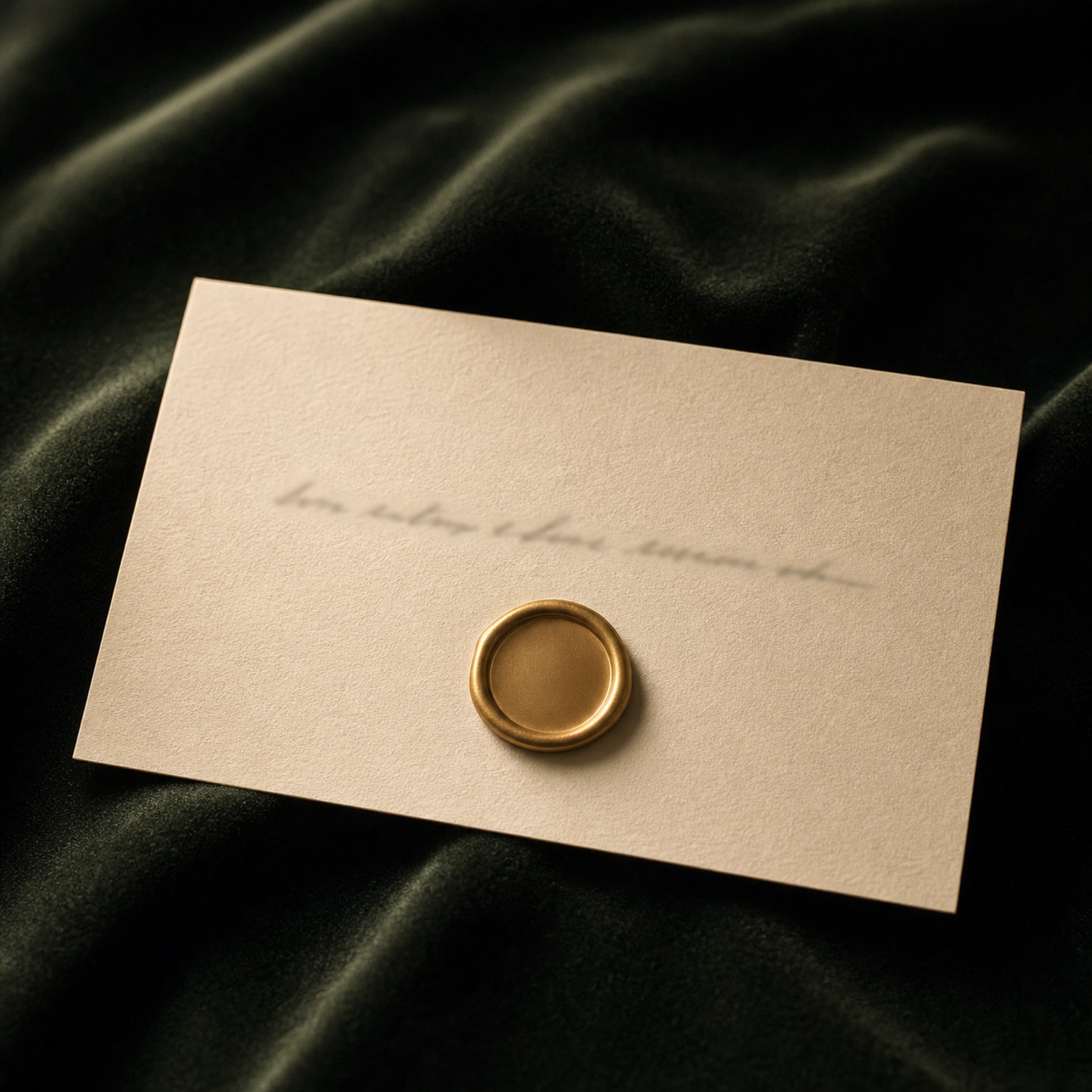 A certificate card with a gold seal on deep green velvet